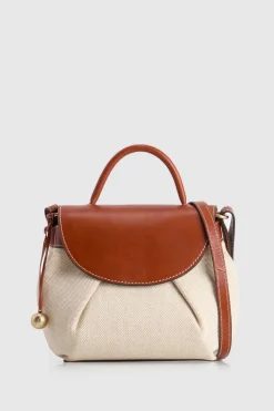 Alana Leather Canvas Crossbody Bag