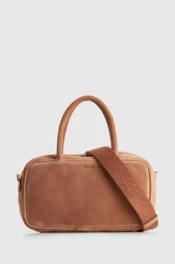 Charli Leather Suede Bowling Bag