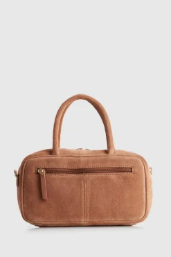 Charli Leather Suede Bowling Bag