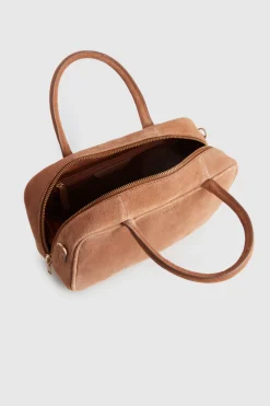 Charli Leather Suede Bowling Bag