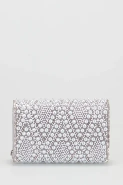 Diamante & Pearl Clutch Bag