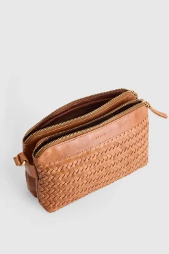 Elise Leather Weave Crossbody Bag