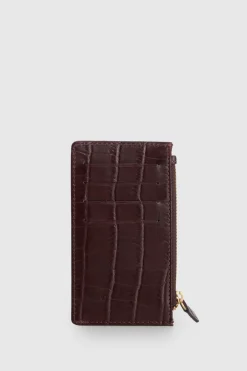 Lila Croc Emboss Leather CC Holder