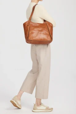 Maya Leather Buckle Tote Bag