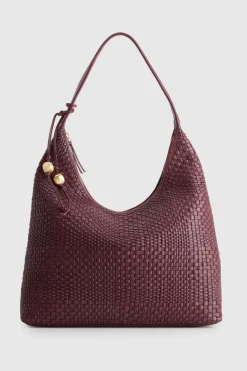 Nina Leather Weave Hobo Bag