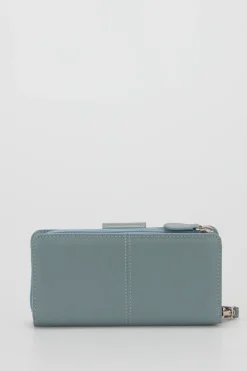 RFID Leather Zip Around Wallet