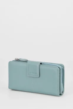 RFID Leather Zip Around Wallet