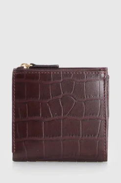 RFID Lila Croc Emboss Lea Wallet