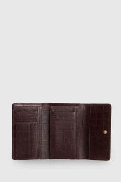 RFID Lila Croc Emboss Med Wallet