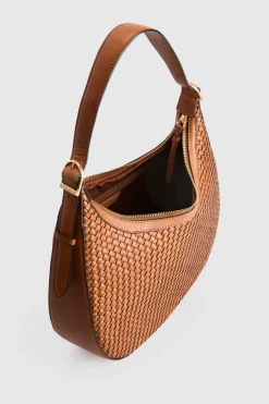 Sofia Weave Leather Hobo Bag